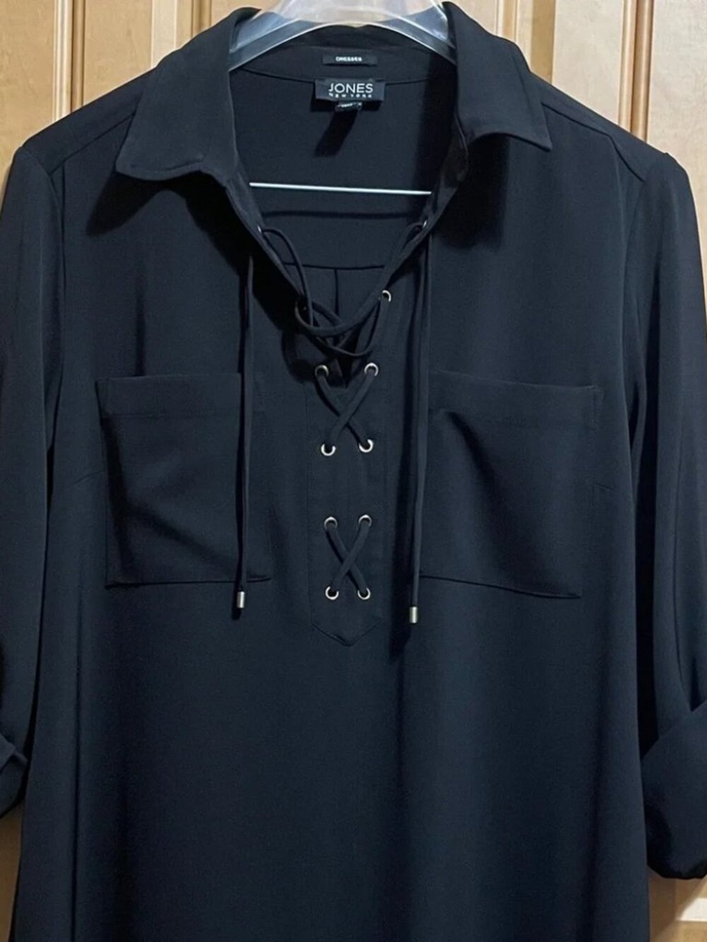 Jones New York Women's Black Lace-Up Dress Size 10